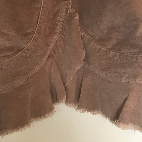 Free People Mauve Velvet Military Blazer with Ruffle Hem, Size M - Picture 3 of 9